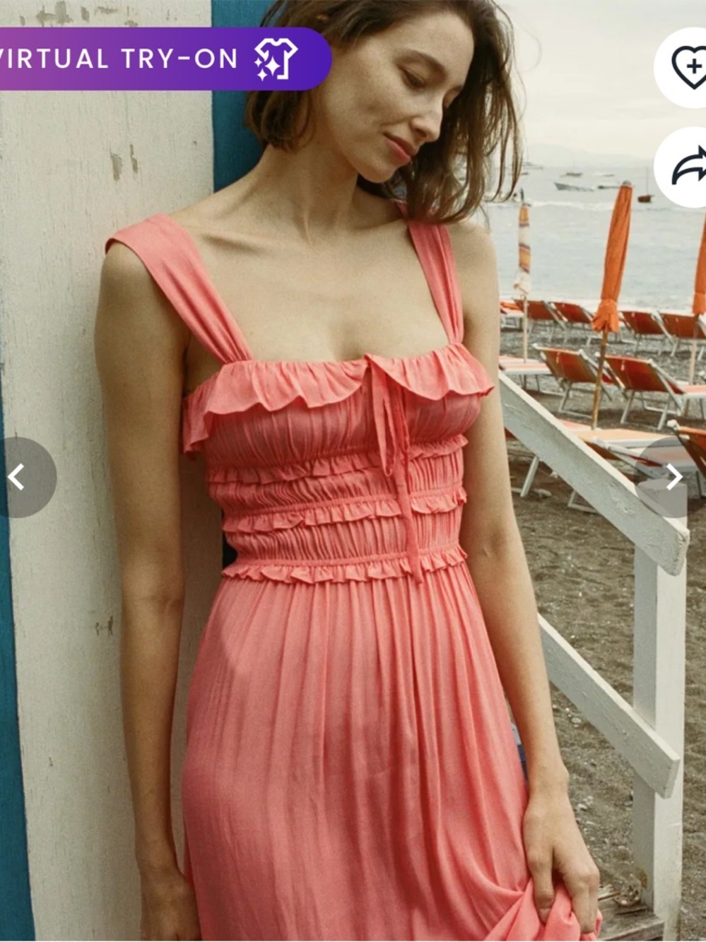 DÔEN Carolynn Dress Coral Rose NWT Medium Romantic Ruffle Midi Dress - Picture 5 of 16